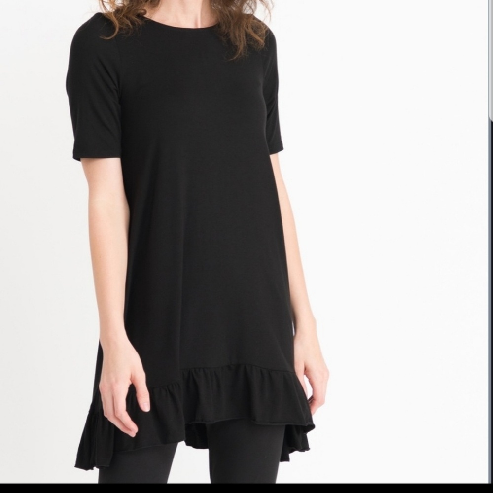Black Ruffle Tunic Modal by Agnes & Dora